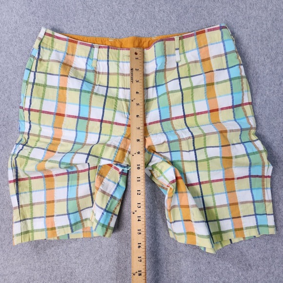 Liz Claiborne Plaid Shorts Womens 12 (32x9) Multicolor Cotton Blend Pockets - Picture 6 of 16